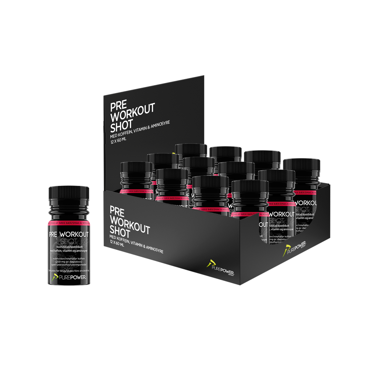 Pre-Workout shot (PWO) Rode bessen 12x60 ml